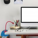 Rabalux 4198 Jeff Tischleuchte Klemmleuchte mit Flexarm LED 4,5W bordo 3000K