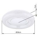 Globo 483111-24 LED Deckenleuchte Rada 1x24W | 1800lm | 3000-6000K - funkelnder Effekt, dimmbar, weiß, opal