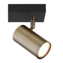 Globo 57911-2M Deckenleuchte Robby 2x35W | GU10 - schwarz, Messing