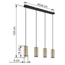 Globo 57911-4HM Pendelleuchte Robby 4x35W | GU10 - schwarz, Messing