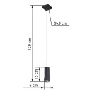 Globo 57911HB Pendelleuchte Robby 1x35W | GU10 - schwarz