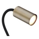 Globo 57911KM Tischleuchte mit Clip Robby 1x25W | GU10 - Kabelschalter, flexibler Arm, schwarz, Messing