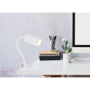 Globo 57911KW Tischleuchte mit Clip Robby 1x25W | GU10 - Kabelschalter, flexibler Arm, weiß