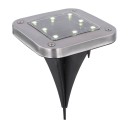Globo 33414Q-2 LED-Außensolarleuchte 8x0,1W | 6000K | IP44 - 2er-Set, schwarz