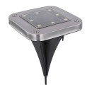 Globo 33414Q-2 LED-Außensolarleuchte 8x0,1W | 6000K | IP44 - 2er-Set, schwarz
