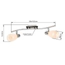 Globo 541010-2 Decken- oder Wand- und Spotleuchte 2x40W | E14 - opal, satiniertes Glas