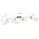 Globo 541010-4 Decken- oder Wand- und Spotleuchte 4x40W | E14 - opal, satiniertes Glas