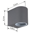 Globo 34163 Außenwandleuchte Veronika 1x35W | GU10 | IP44 - Anthrazit