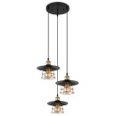 Globo 15086-3BH Deckenleuchte Viejo 3x60W | E27 - Schwarz, Messing, Gold