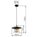 Globo 15086BH1 Deckenleuchte Viejo 1x60W | E27 - Schwarz, Messing, Gold