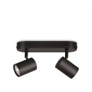 WiZ Colors 8719514551954 LED Spotleuchte Imageo 2x5 | Gu10 | 700lm | 2200-6500K | RGB - dimmbar, schwarz