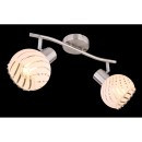 Globo 54025-2 Deckeneinbauleuchte Willy 2x40W | E27 - Nickel matt, weiß