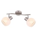 Globo 54025-2 Deckeneinbauleuchte Willy 2x40W | E27 - Nickel matt, weiß