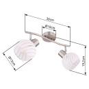 Globo 54025-2 Deckeneinbauleuchte Willy 2x40W | E27 - Nickel matt, weiß