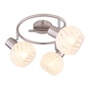 Globo 54025-3 Deckeneinbauleuchte Willy 3x40W | E27 - Nickel matt, weiß