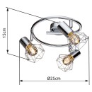Globo 54802-3 Aufbaudeckenleuchte Kronleuchter Xara I 3x40W | E14 - chrom