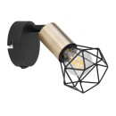 Globo 54802S-1AB Wandleuchte Xara I 1x40W | E14 - schwarz, Messing