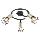 Globo 54802S-3AB Deckenleuchte Xara I 3x40W | E14 - schwarz, Messing