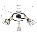 Globo 54802S-3AB Deckenleuchte Xara I 3x40W | E14 - schwarz, Messing