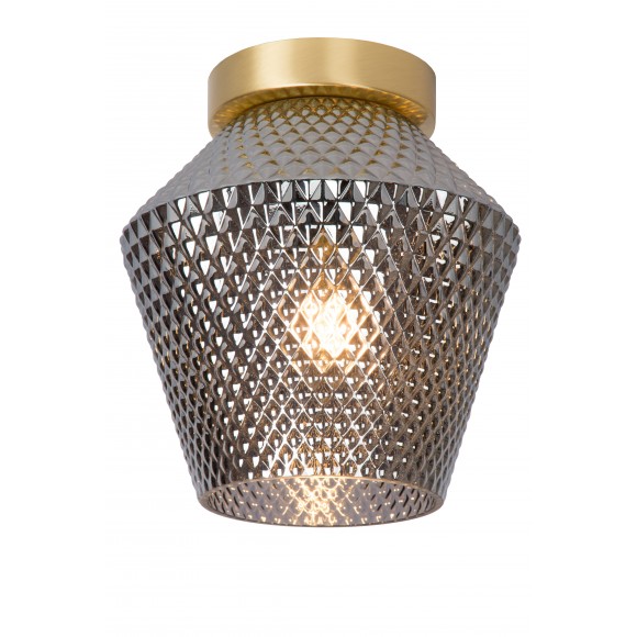 Lucide 03134/01/65 Deckenleuchte Rosalind 1x40w | E27 - Rauchgrau, Glas, Dimmer