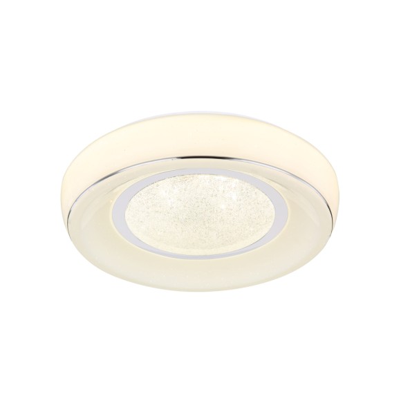 Globo 483110-18 LED-Deckenleuchte Mickey 1x18W | 1300lm | 3000-6000K - dimmbar, Nachtmodus, Glitzereffekt, Memoryfunktion, weiß, opal