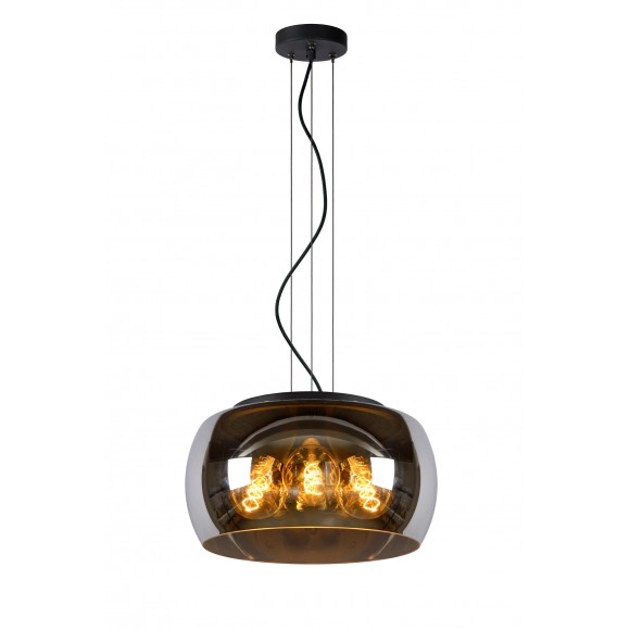 Lucide 45401/40/65 OLIVIA Deckenleuchte D400mm | 3xE27 - schwarz, Rauchglas