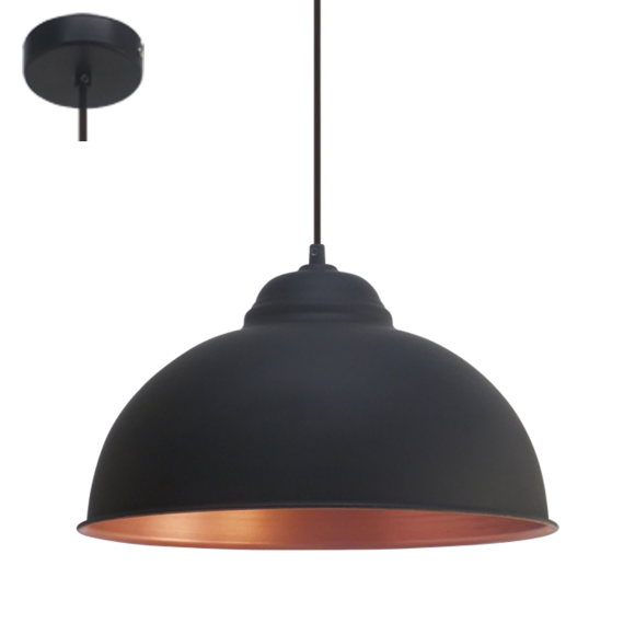 Eglo VINTAGE 49247 Pendelleuchte TRURO 2 Schwarzkupfer 1X60W