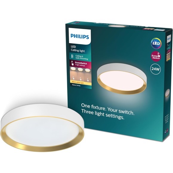 Philips 8720169301375 LED Deckenleuchte Hanno | 24W integrierte LED-Quelle | 2700lm | 2700K