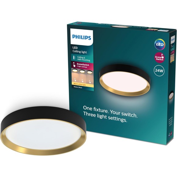 Philips 8720169301337 LED Deckenleuchte Hanno | 24W integrierte LED-Quelle | 2700lm | 2700K