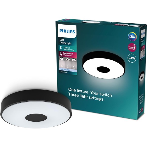 Philips 8720169301313 LED Deckenleuchte Coiner  | 24W integrierte LED-Quelle | 2800lm | 4000K