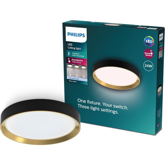 Philips 8720169301351 LED Deckenleuchte Hanno | 24W integrierte LED-Quelle | 2800lm | 4000K