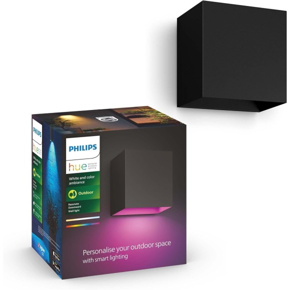 Philips Hue 8719514466777 LED Wandleuchte Resonate | 8W integrierte LED-Quelle | 590lm | 2200-6500+RGBK
