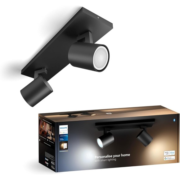Philips Hue 8720169320352 LED Spot-Deckenleuchte Runner | 2x4,2W GU10 | 2x400lm | 2200-6500K