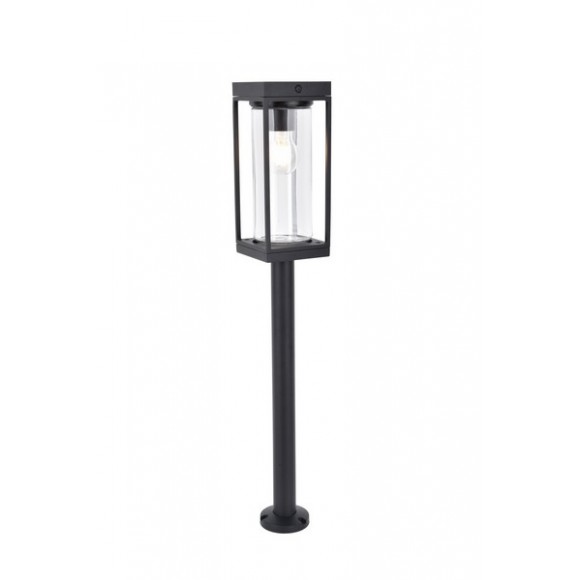 Lutec 6988802012 LED-Gartensolarsäule mit Bewegungssensor Flair 1x2W | E27 | 200lm | 2700K | IP44 - Plug-in, 3-Phasen-Dimmung, schwarz