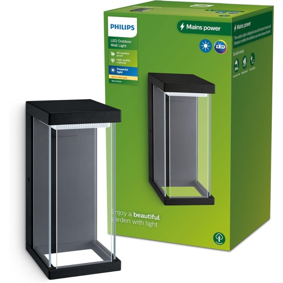 Philips 8720169266759 LED Außenwandleuchte Kyrie | 12W integrierte LED-Quelle | 1500lm | 2700K