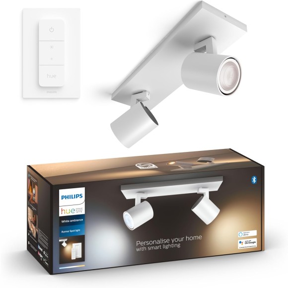 Philips Hue  8720169320475 LED Spot-Deckenleuchte Runner  | 2x4,2W GU10 | 3x400lm | 2200-6500K