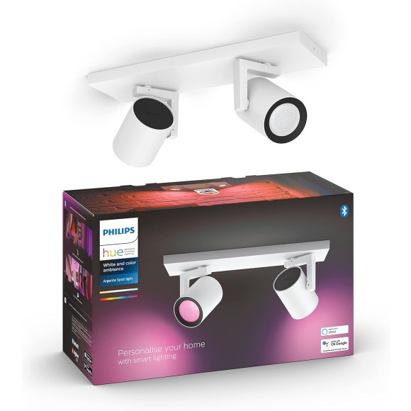 Philips Hue 8720169318076 LED Spot-Deckenleuchte Argenta | 2x4,2W GU10 | 2000-6500+RGBK
