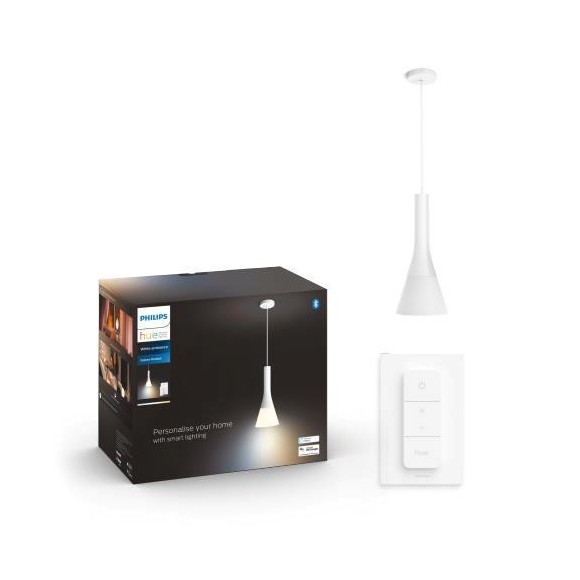 Philips Hue 8718696176191 Hängende Deckenleuchte Explore 1x9,5w | E27 | 570-800lm | 2200-6500k - White Ambiance, Fernbedienung, Bluetooth, dimmbar, weiß