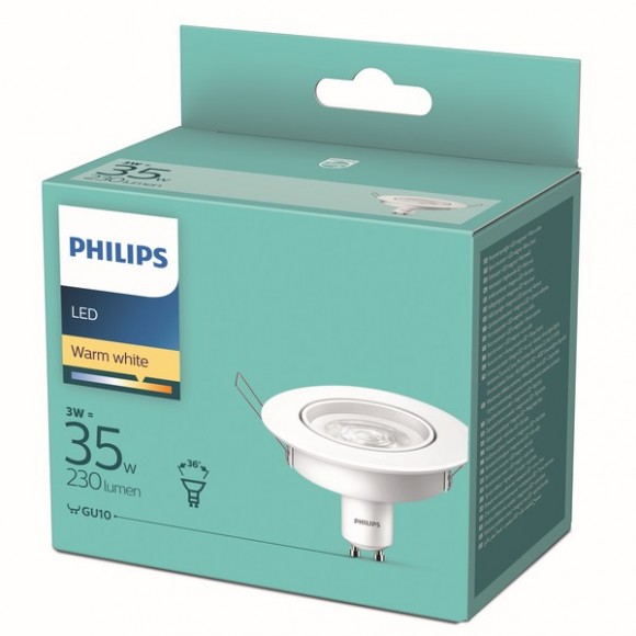 PHILIPS 8718699777937 LED-Spotleuchte 1x3w | Gu10 | 230lm | 2700k - weiß