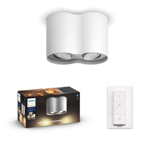 Philips Hue 8720169320178 LED Spot-Deckenleuchte Pillar | 4,2W GU10 | 2x400lm | 2200-6500K