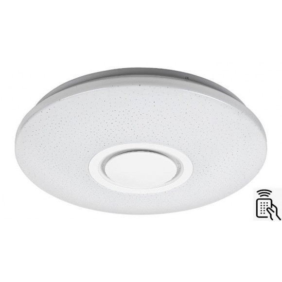 Rabalux 3509 LED Deckenleuchte mit Lautsprecher Rodion 1x24w | 1800lm | 2700-6500K | RGB - CCT, dimmbar, Wi-Fi, Timer, Fernbedienung, einstellbare Lichttemperatur, weiß