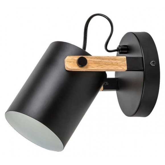 Rabalux 5277 Wandlampe Nicolas 1x9w | E27- schwarz, Holz