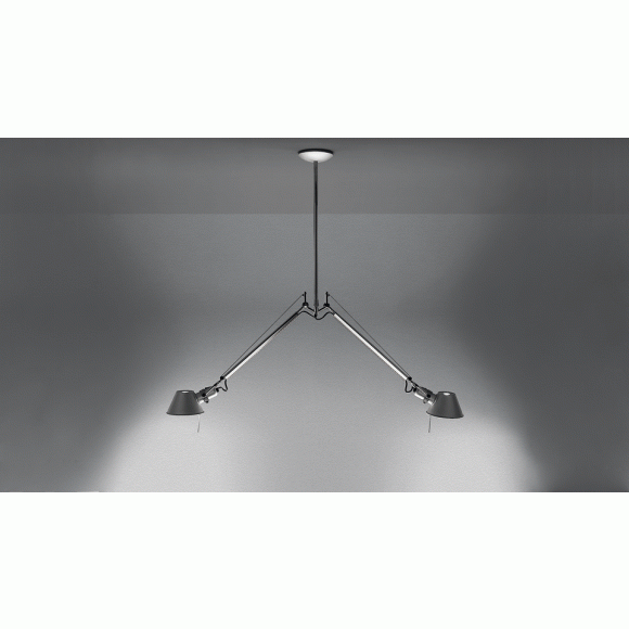 Deckenleuchte Artemide Tolome braccio due E27 2x77W - silber