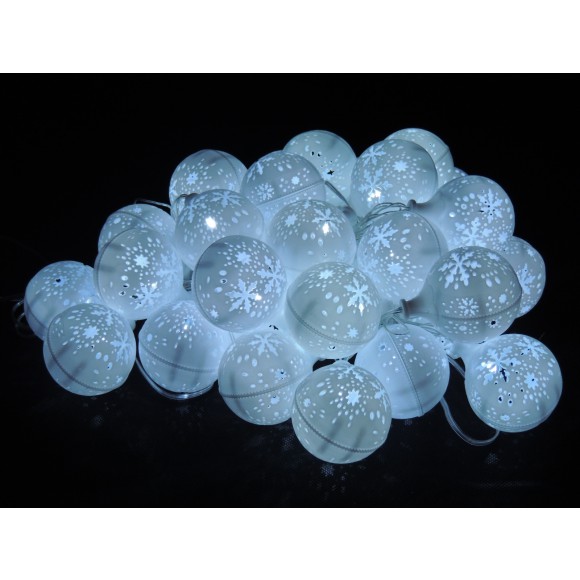 LED Weihnachtslichterkette- Schneebälle 32322 Länge 7,5 m, IP44 Innen- und Außenbereich