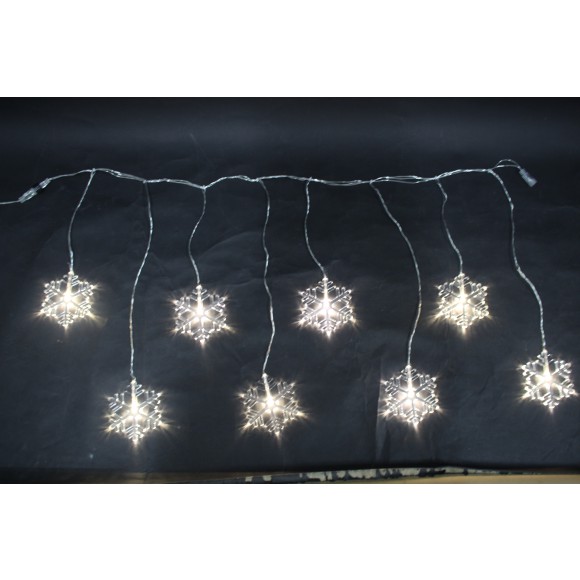 LED Weihnachtslichterkette mit Schneeflocken 32698 Länge 1 m, IP44 Innen- und Außenbereich