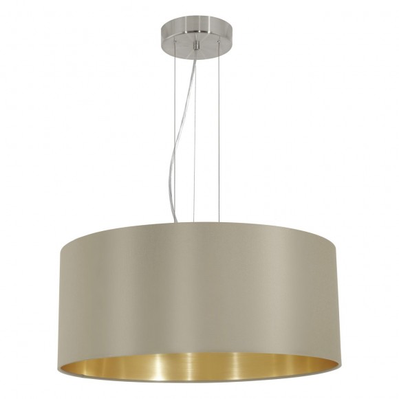Eglo 31607 MASERLO Textilien Hängelampe 3X60W Kamel / gold