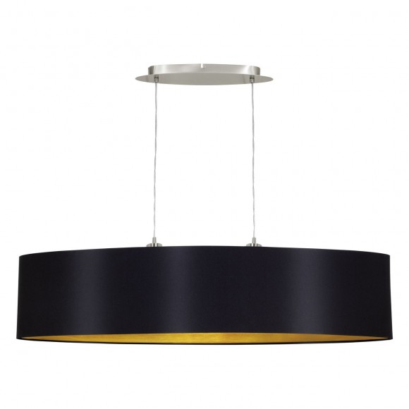 Eglo 31616 MASERLO Textilien Hängeleuchte 2x60W schwarz / Gold