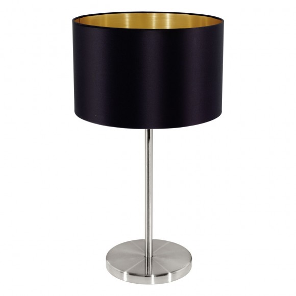 Eglo 31627 MASERLO Textilien Lampe 1X60W matt schwarz / gold