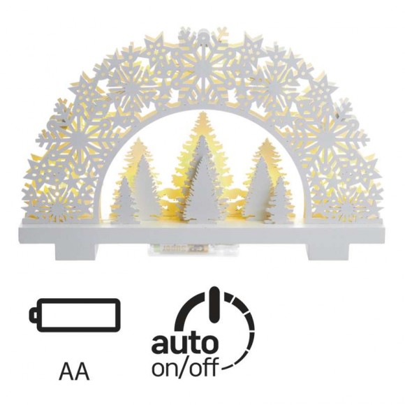 Emos ZY1958 LED Weihnachtsbaumständer 2 AA | 1,28W | IP20 | 11 Leuchtmitteln - warmweiß, Timer