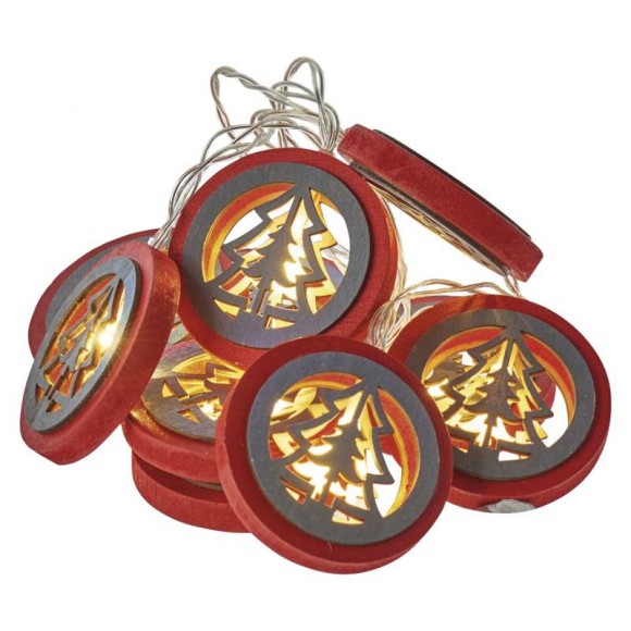 Emos ZY2072 LED Weihnachtsgirlande Classic 0,6W | IP20 | 10 Leuchtmitteln, warmweiß, Timer